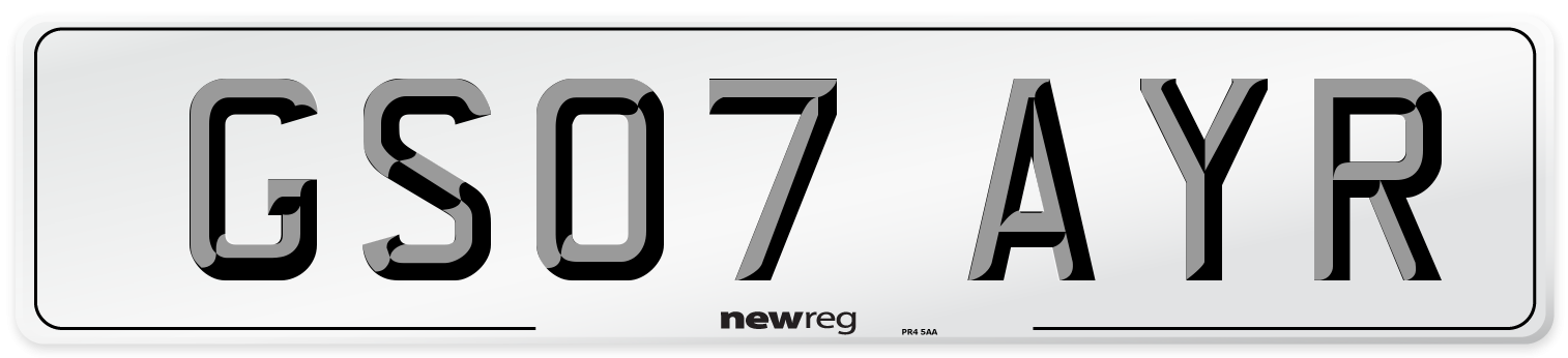 GS07 AYR Number Plate from New Reg